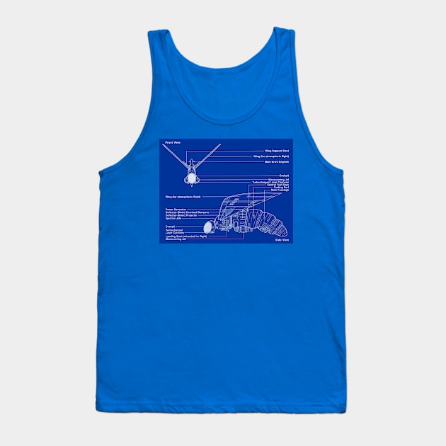 Hornet Fighter Blueprint Tank Top by Starbase79